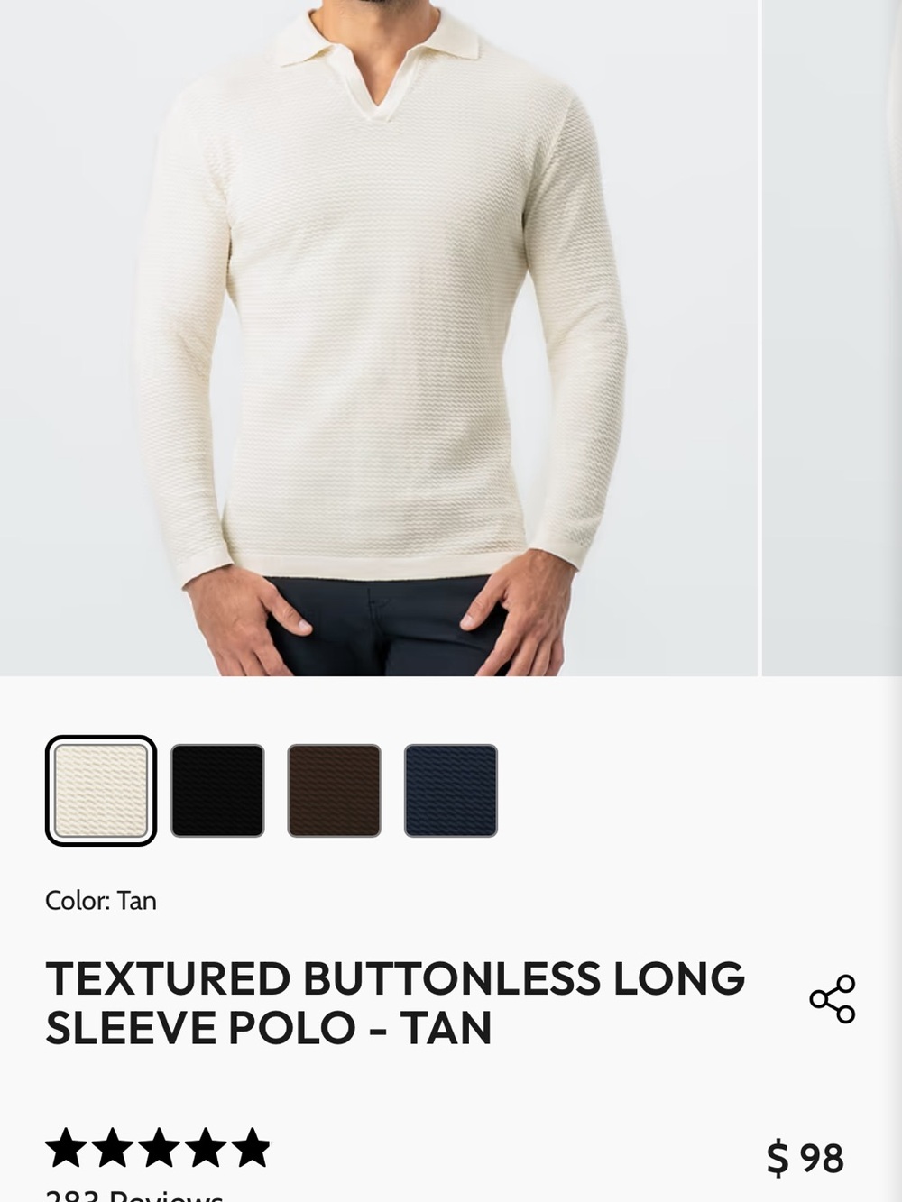 Men's Textured V-Neck Polo Sweater